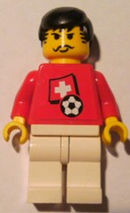 Soccer Player - Swiss Player 3, Swiss Flag Torso Sticker on Front, Black Number Sticker on Back (specify number in listing)