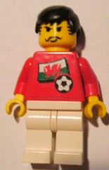 Soccer Player - Welsh Player 3, Welsh Flag Torso Sticker on Front, Black Number Sticker on Back (specify number in listing)