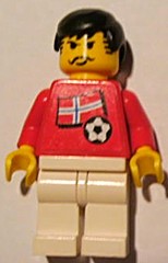 Soccer Player - Norwegian Player 3, Norwegian Flag Torso Sticker on Front, Black Number Sticker on Back (specify number in listing)