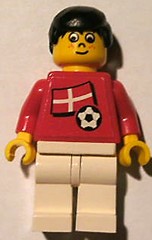 Soccer Player - Danish Player 5, Danish Flag Torso Sticker on Front, Black Number Sticker on Back (specify number in listing)