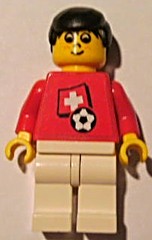 Soccer Player - Swiss Player 5, Swiss Flag Torso Sticker on Front, Black Number Sticker on Back (specify number in listing)