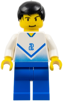 Soccer Player White & Blue Team with shirt #2