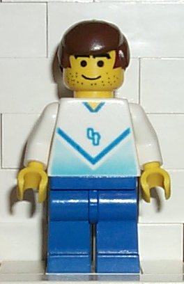 Soccer Player White & Blue Team with shirt #4