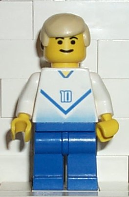 Soccer Player White & Blue Team with shirt #10