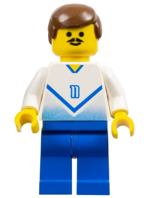 Soccer Player White & Blue Team with shirt #11