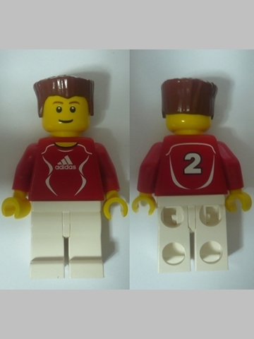 Soccer Player Red - Adidas Logo, Red and White Torso Stickers (#2)