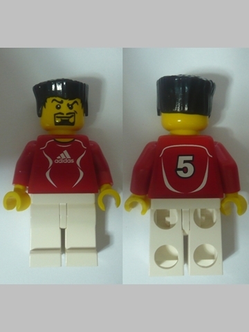 Soccer Player Red - Adidas Logo, Red and White Torso Stickers (#5)