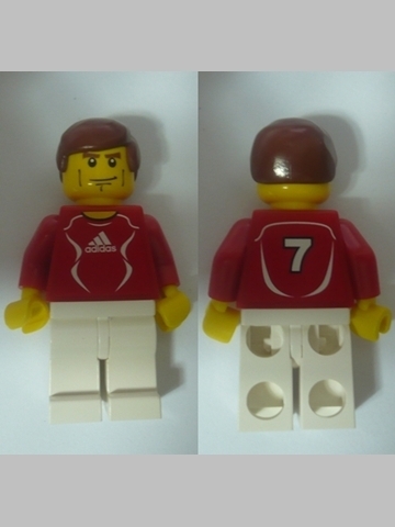 Soccer Player Red - Adidas Logo, Red and White Torso Stickers (#7)