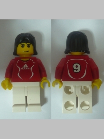 Soccer Player Red - Adidas Logo, Red and White Torso Stickers (#9)