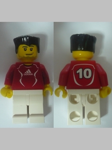 Soccer Player Red - Adidas Logo, Red and White Torso Stickers (#10)