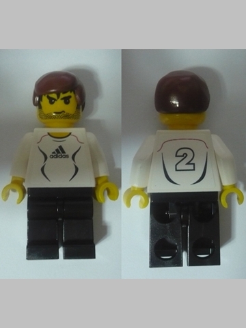 Soccer Player White - Adidas Logo, White and Black Torso Stickers (#2)