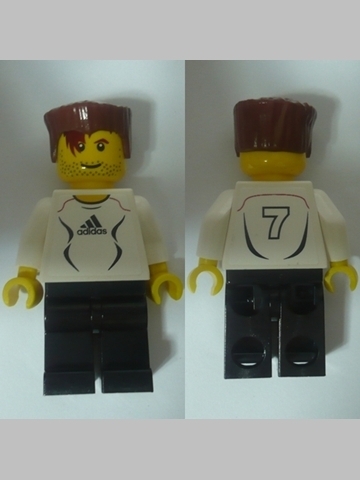 Soccer Player White - Adidas Logo, White and Black Torso Stickers (#7)