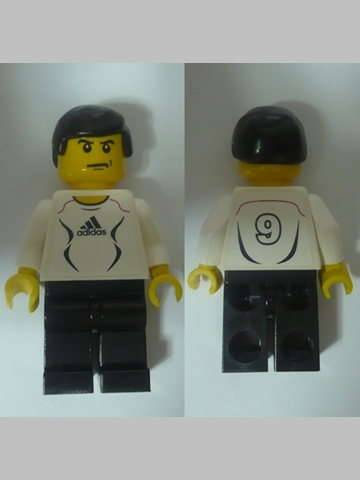 Soccer Player White - Adidas Logo, White and Black Torso Stickers (#9)