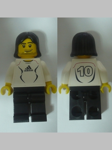 Soccer Player White - Adidas Logo, White and Black Torso Stickers (#10)