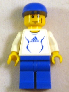 Soccer Player White - Adidas Logo, White and Blue Torso Stickers (#4)