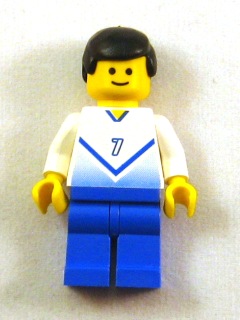 Soccer Player White & Blue Team with shirt #7
