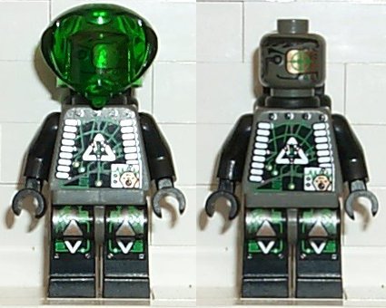 Insectoids Zotaxian Alien - Male, Gray and Black with Green Circuits and Silver Hoses, with Air Tanks (Professor Webb / Locust)