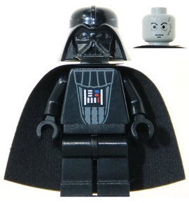 Darth Vader - Light Gray Head, Dark Gray Torso Armor with Silver Chest Panel