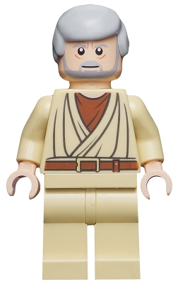 Obi-Wan Kenobi - Old, Light Bluish Gray Hair and Beard, Eyes with Glints