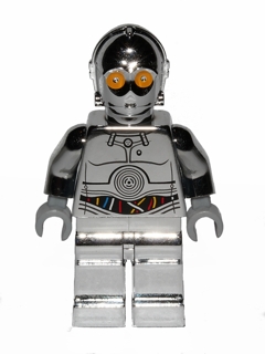 TC-14 Protocol Droid - Chrome Silver with Blue, Red and White Wires Pattern