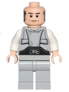 Lobot - Light Bluish Gray Uniform, Light Nougat Head, Black Eyebrows