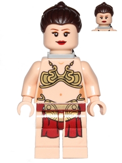 Princess Leia - Jabba Slave Outfit, Dark Brown Long Braid, Neck Bracket