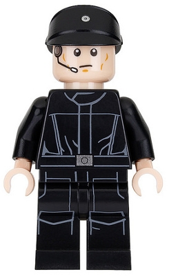 Imperial Shuttle Pilot - Light Nougat Head with Headset, Imperial Officer Cap