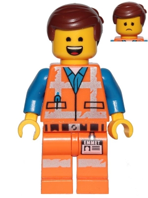 Emmet - Wide Smile with Teeth and Tongue / Sad, Worn Uniform