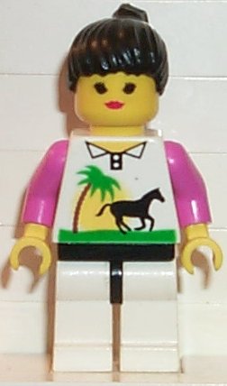 Horse and Palm - White Legs, Black Ponytail Hair, Black Hips
