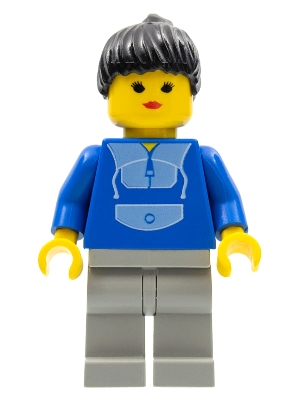 Jogging Suit, Light Gray Legs, Black Ponytail Hair, Closed Mouth