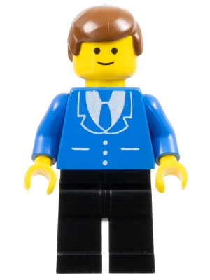 Suit with 3 Buttons Blue - Black Legs, Brown Male Hair