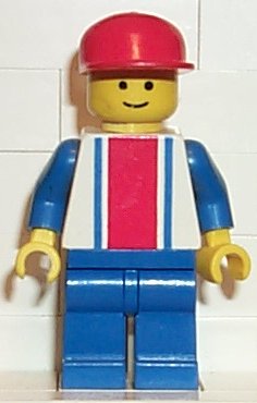 Vertical Lines Red & Blue - Blue Arms - Blue Legs, Red Cap