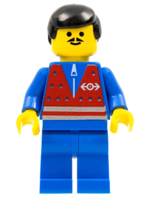 Red Vest and Zipper - Blue Legs, Black Male Hair