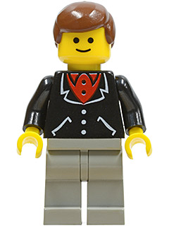 Suit with 3 Buttons Black - Light Gray Legs, Brown Male Hair