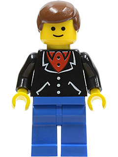 Suit with 3 Buttons Black - Blue Legs, Brown Male Hair
