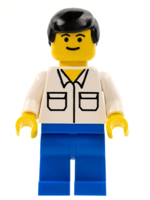 Shirt with 2 Pockets, Blue Legs, Black Male Hair