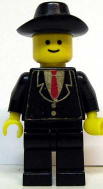 Patron - Black Suit with Two Buttons and Red Tie (Torso Sticker), Black Legs, Black Cowboy Hat