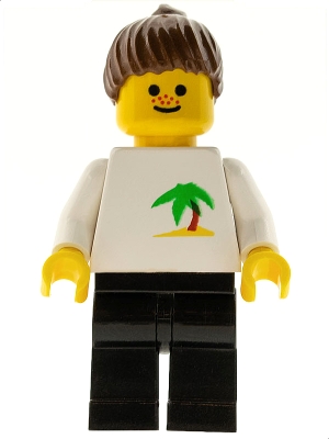 Palm Tree - Black Legs, Brown Ponytail Hair