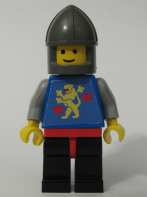 Castle Guard, Lion with Hearts, Black Legs , Dark Gray Chin-Guard (Stickered Torso)