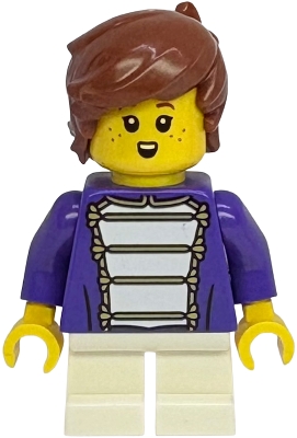 Shopping Street Child - Boy, Dark Purple Marching Band Jacket, White Short Legs, Reddish Brown Hair