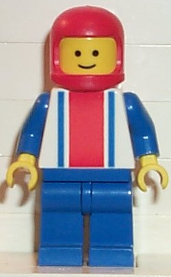 Vertical Lines Red & Blue - Blue Arms - Blue Legs, Red Classic Helmet