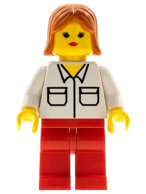Shirt with 2 Pockets, Red Legs, Dark Orange Female Hair
