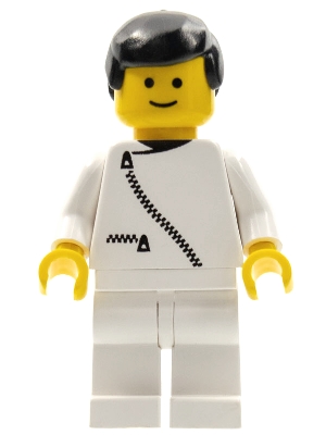 Jacket with Zipper - White, White Legs, Black Male Hair
