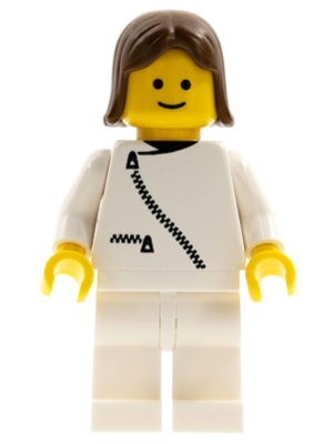 Jacket with Zipper - White, White Legs, Brown Female Hair